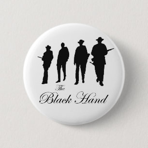 Badge Rond 5 Cm Cowboys de main noire