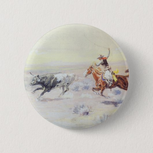 Badge Rond 5 Cm Cowboys du Bar Triangle par CM Russell (Devant)