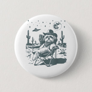 Badge Rond 5 Cm Cowboys UFO Western français