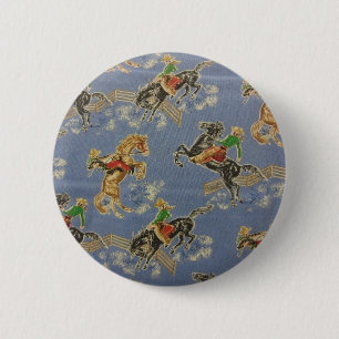 Badge Rond 5 Cm Cowgirl Bronc