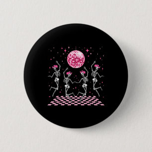 Badge Rond 5 Cm Cowgirl Western Dansant Danseuse Skeletons Et Disc