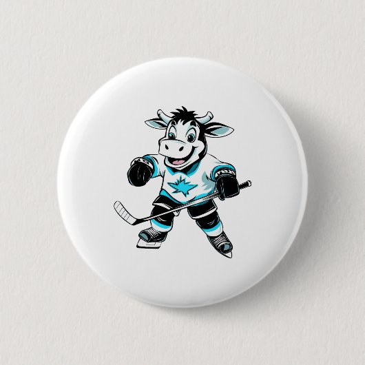 Badge Rond 5 Cm Cows Ice Hockey  (Devant)