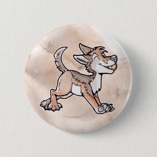 Badge Rond 5 Cm Coyote de l'or de l'imbécile (Devant)