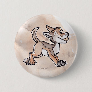 Badge Rond 5 Cm Coyote de l'or de l'imbécile