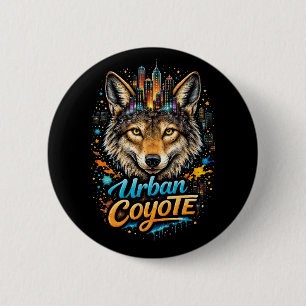 Badge Rond 5 Cm Coyote urbain
