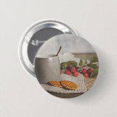 Badge Rond 5 Cm Cozy Coffee and Biscuits Morning Aesthetic Button (Devant & derrière)