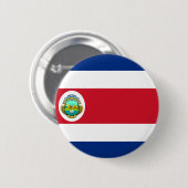 Badge Rond 5 Cm CR de drapeau du Costa Rica (Devant & derrière)