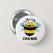 Badge Rond 5 Cm Cra-bee Funny Crabby Bee Pun (Devant & derrière)