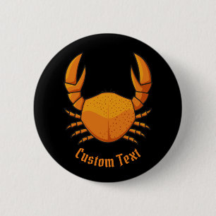Badge Rond 5 Cm Crab orange