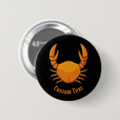Badge Rond 5 Cm Crab orange (Devant & derrière)