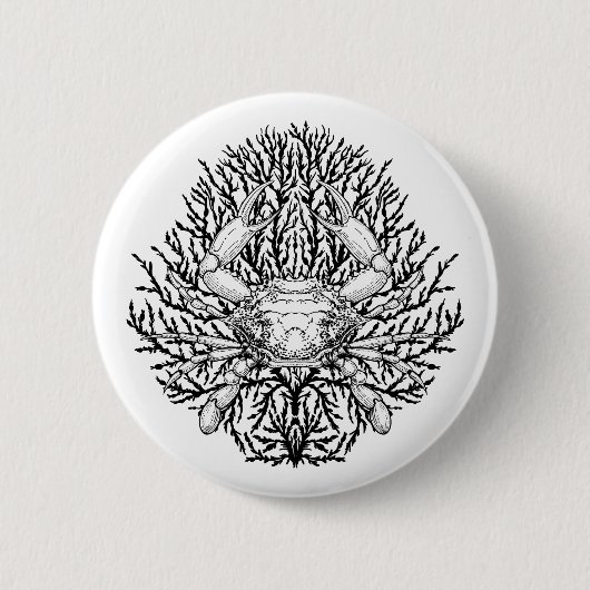 Badge Rond 5 Cm Crabe (Devant)