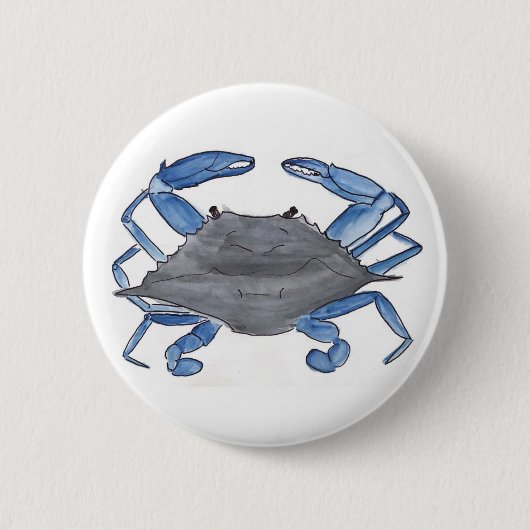 Badge Rond 5 Cm Crabe bleu (Devant)