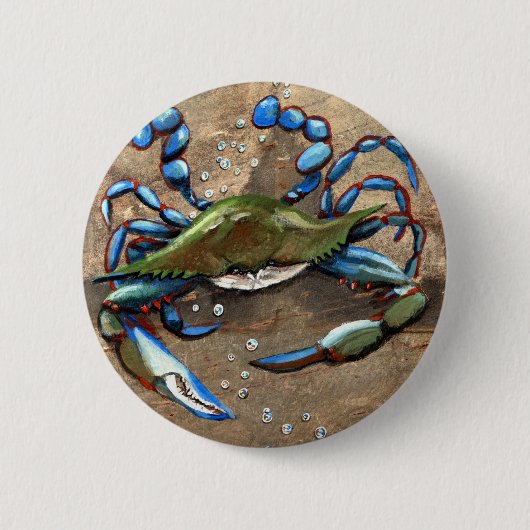 Badge Rond 5 Cm Crabe bleu (Devant)