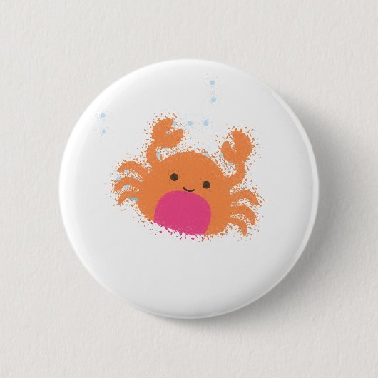 Badge Rond 5 Cm Crabe caricaturale orange (Devant)