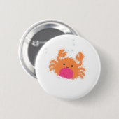 Badge Rond 5 Cm Crabe caricaturale orange (Devant & derrière)