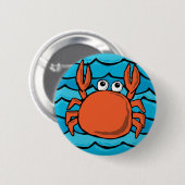 Badge Rond 5 Cm Crabe de bande dessinée (Devant & derrière)