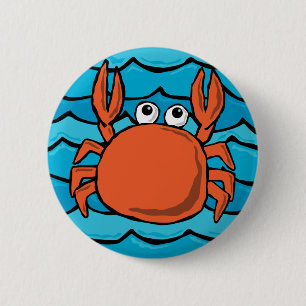 Badge Rond 5 Cm Crabe de bande dessinée