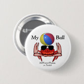 Badge Rond 5 Cm Crabe de plage, My Ball, MeWarriorWoman sur Twitch (Devant & derrière)