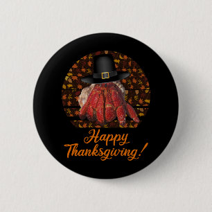 Badge Rond 5 Cm Crabe ermite de Thanksgiving