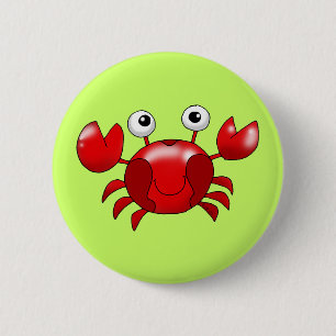 Badge Rond 5 Cm Crabe rouge