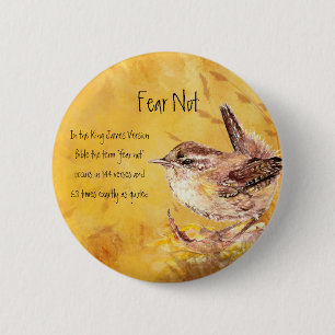 Badge Rond 5 Cm Crainte non encouragée Aquarelle Oiseau