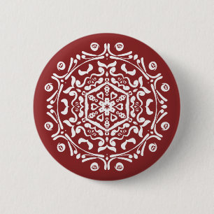 Badge Rond 5 Cm Cranberry Mandala