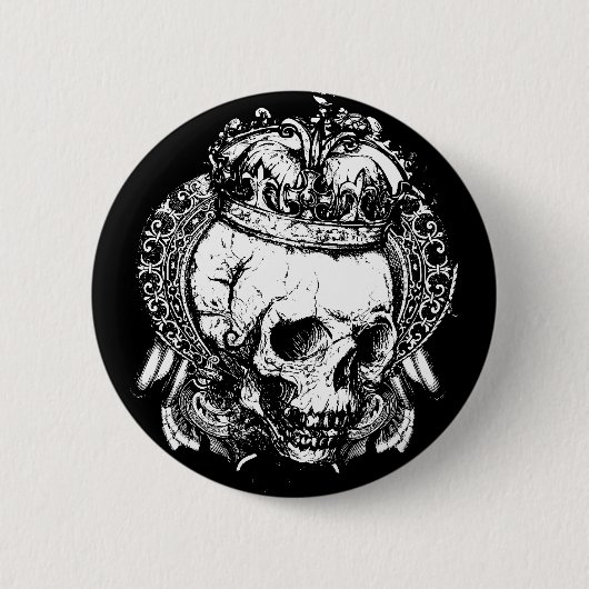 Badge Rond 5 Cm Crâne (Devant)