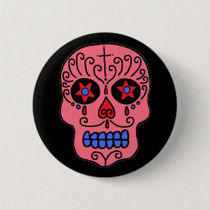 Badge Rond 5 Cm Crâne à sucre