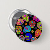 Badge Rond 5 Cm Crâne à sucre (Devant & derrière)
