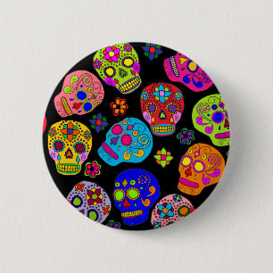Badge Rond 5 Cm Crâne à sucre