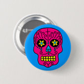 Badge Rond 5 Cm Crâne à sucre (Devant & derrière)