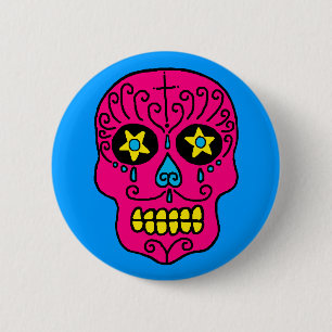 Badge Rond 5 Cm Crâne à sucre
