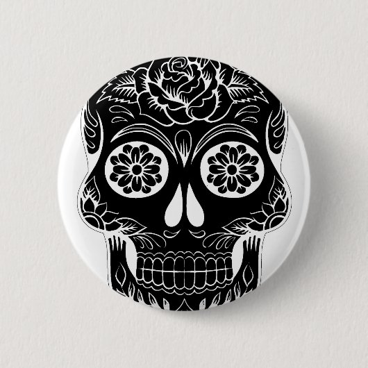 Badge Rond 5 Cm Crâne Abstrait (Devant)