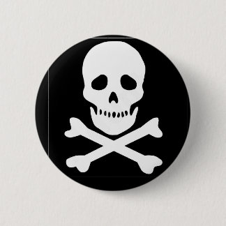 Badge Rond 5 Cm crâne classique et os croisés