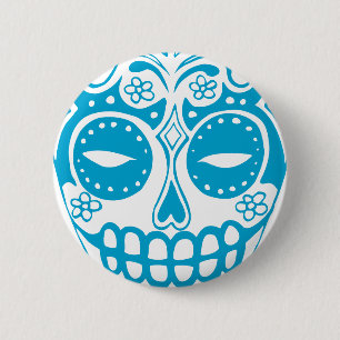 Badge Rond 5 Cm Crâne coloré de sucre