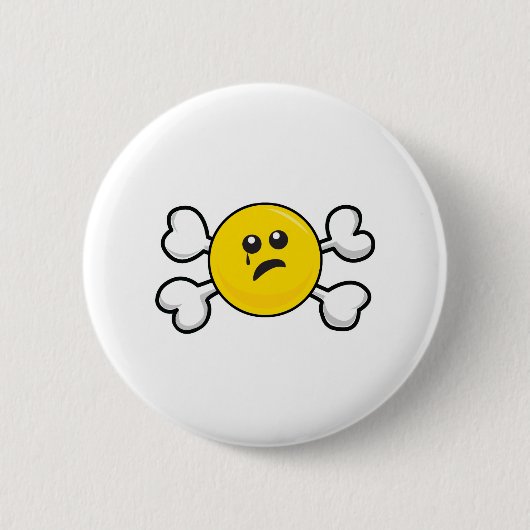 Badge Rond 5 Cm crâne croisé pleurant (Devant)