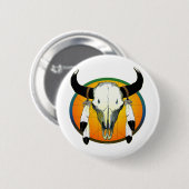 Badge Rond 5 Cm crâne de bufflalo (Devant & derrière)