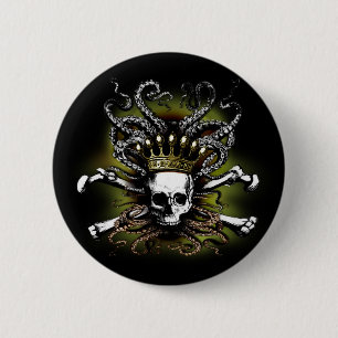 Badge Rond 5 Cm Crâne de calmar roi