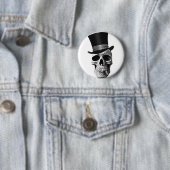 Badge Rond 5 Cm Crâne de casquette supérieur (En situation)