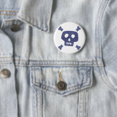 Badge Rond 5 Cm Crâne de denim (En situation)