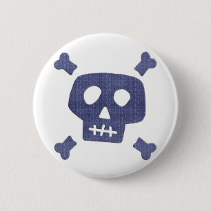 Badge Rond 5 Cm Crâne de denim