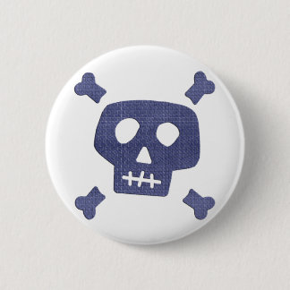 Badge Rond 5 Cm Crâne de denim