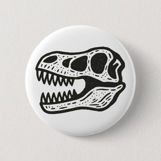 Badge Rond 5 Cm Crâne de dinosaure (Devant)