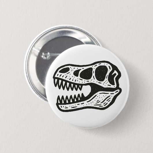 Badge Rond 5 Cm Crâne de dinosaure (Devant & derrière)