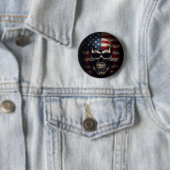 Badge Rond 5 Cm Crâne de drapeau américain (En situation)