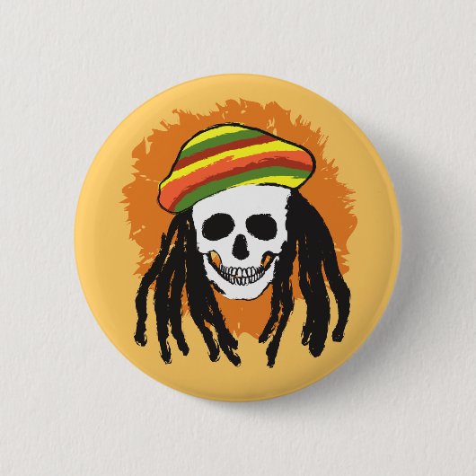 Badge Rond 5 Cm Crâne de Dreadlock (Devant)