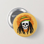 Badge Rond 5 Cm Crâne de Dreadlock (Devant & derrière)