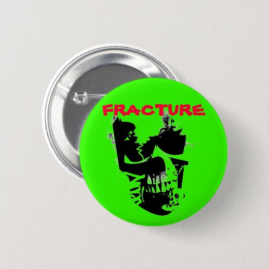 Badge Rond 5 Cm crâne de fracture (Devant & derrière)