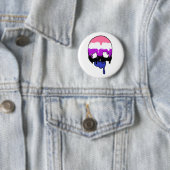 Badge Rond 5 Cm Crâne de goutte de genderfluide (En situation)