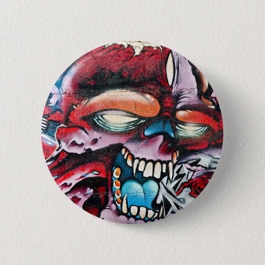 Badge Rond 5 Cm Crâne de graffiti (Devant)